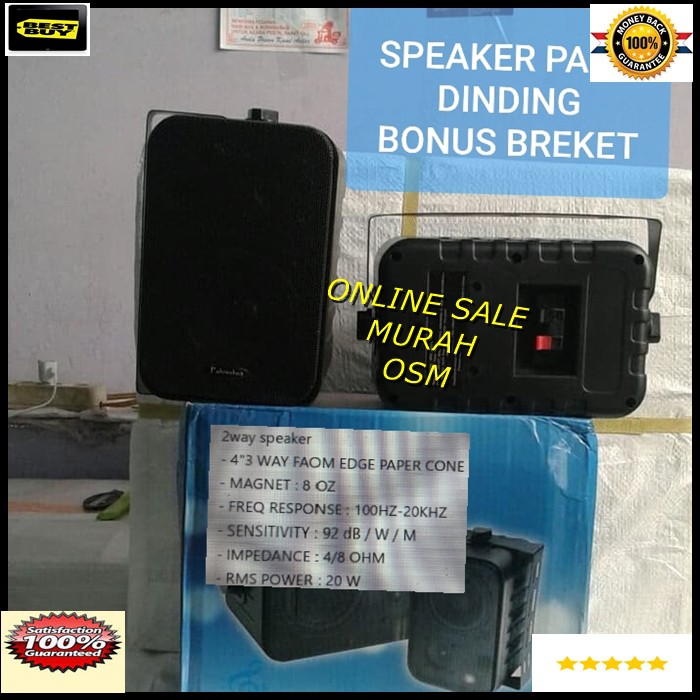 Original Speaker gantung spk dinding pasif PASSIVE ori karaoke vokal audio tembok vocal spk sound musik pro sound asli ZUTS  GARANSI UANG KEMBALI JIKA TERBUKTI TIDAK ORIGINAL  2way speaker - 4&quot;3 WAY FAOM EDGE PAPER CONE - MAGNET : 8 OZ - FREQ RESPONSE : 1