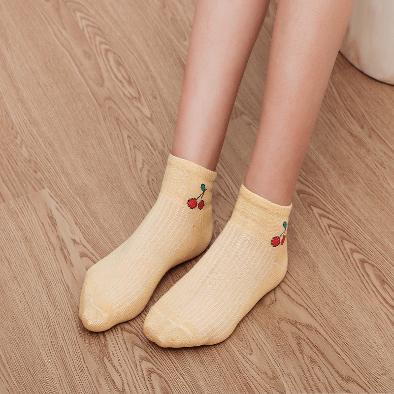 T&amp;Y Kaos Kaki Motif Buah Cute Kaoskaki Pendek Socks Fruit Fashion Wanita Korea Import