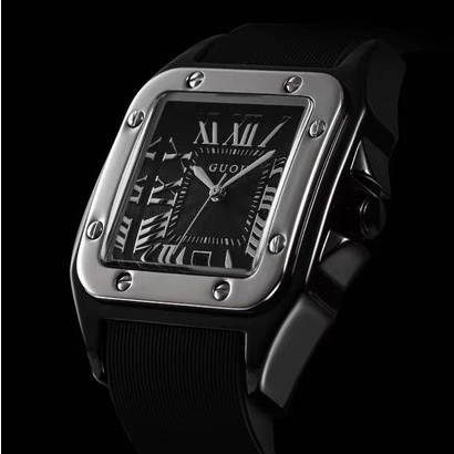 100%ORI GUOU【COD】2022 NEW  Jam tangan wanita Jam tahan air  Jam tangan sederhana jam tangan persegi skala Romawi Jam tangan pasangan-6