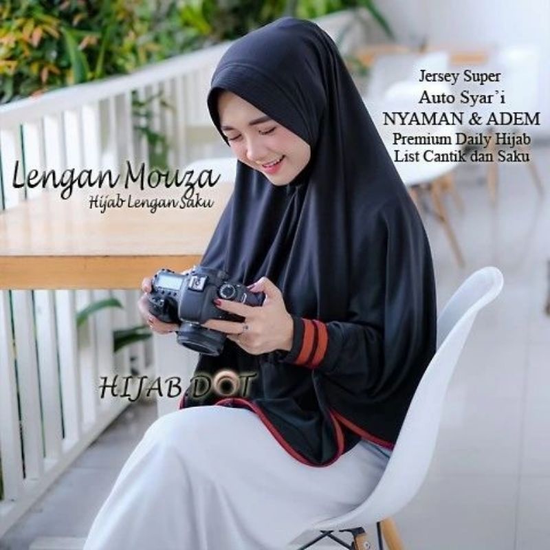 Hijab Lengan Saku Mouza Premium