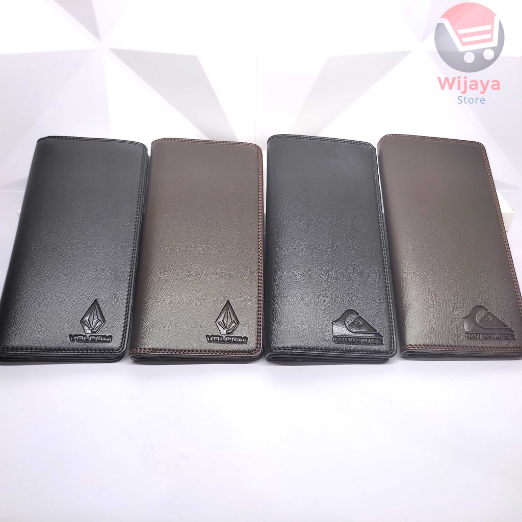 Dompet Pria Kulit Sintetis Like PU Leather Lipat Pendek Panjang Volcom Ripcurl Surfing