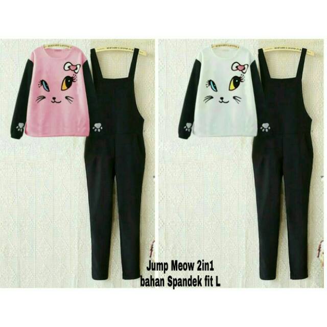 fashionshop119 Jump Meow / Jamsuit Wanita / Playsuit / Overal / Jumpsuit Simple (fs)