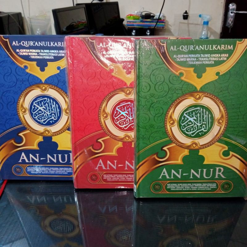 al quran mushaf an- nur besar,A4 al quran perkata tajwid angka arab, tajwid warna A4