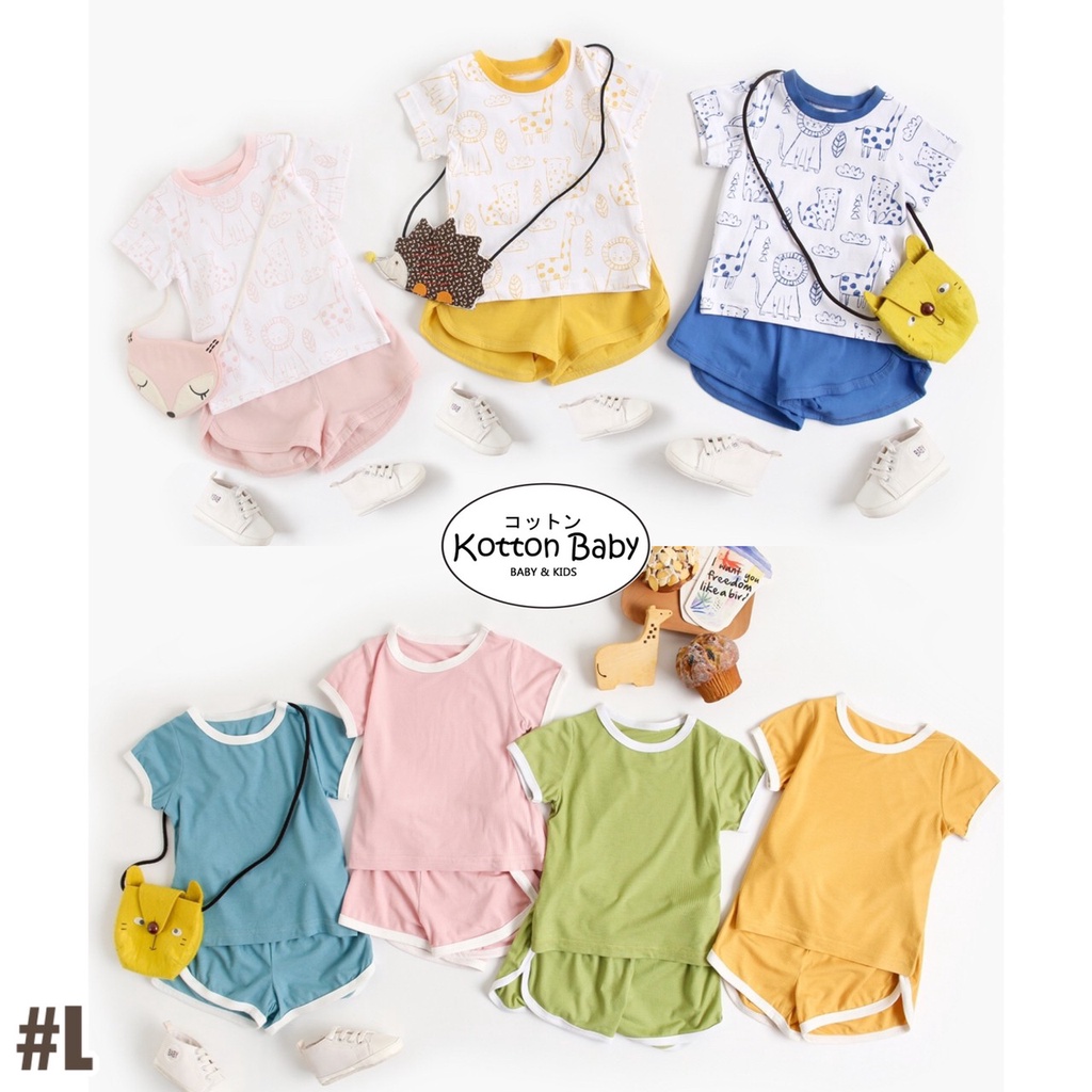 0-2 thn || SETELAN KAOS + CELANA (1 set) ANAK CASUAL BAJU TIDUR PIYAMA ZD  L catalog