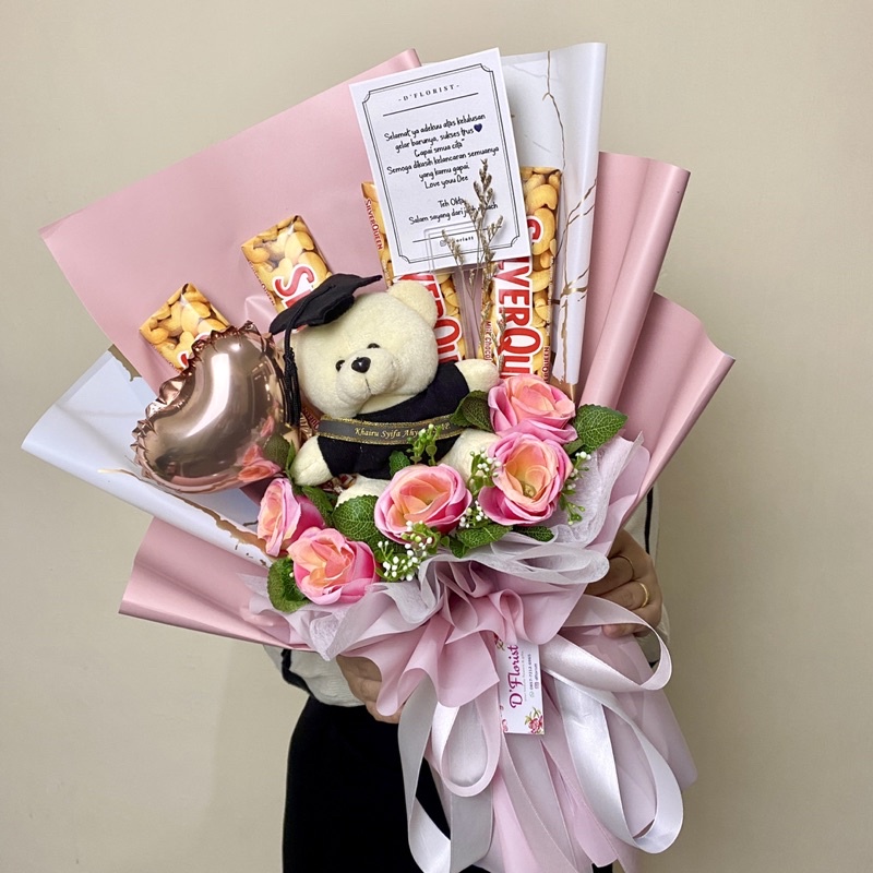 Buket coklat boneka wisuda