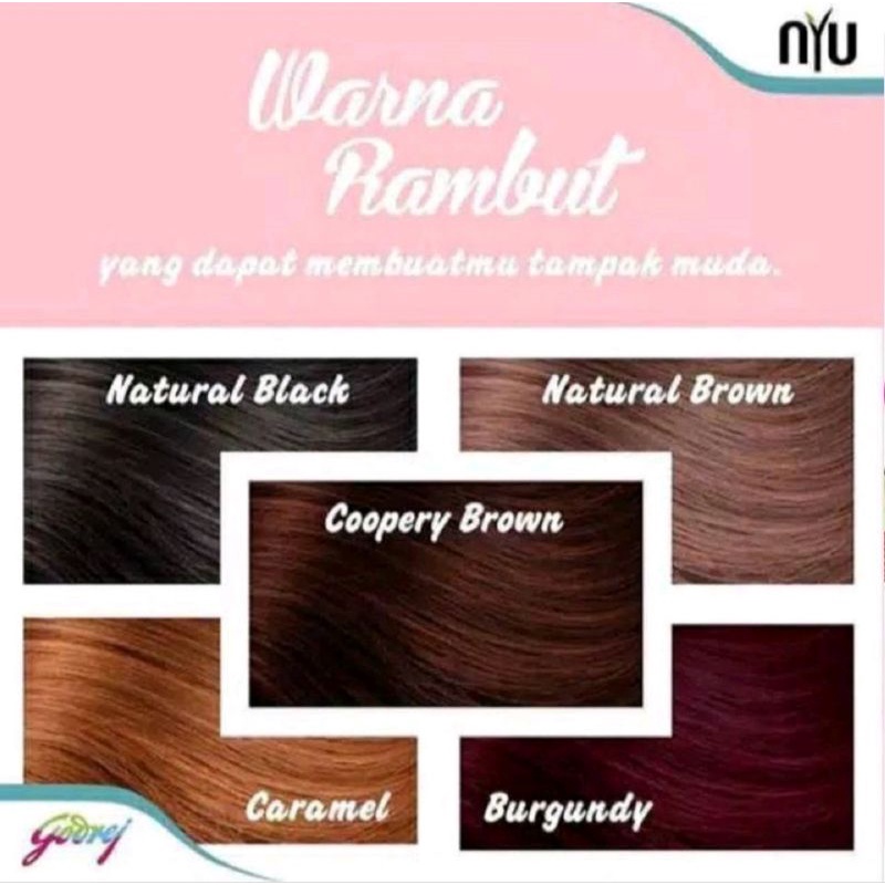 Nyu Creme Hair Color Pewarna Rambut All Variant.