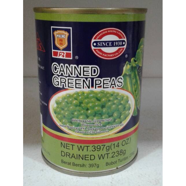 Canned Green Peas Maling TTS 397g Kacang Polong Dalam Kaleng