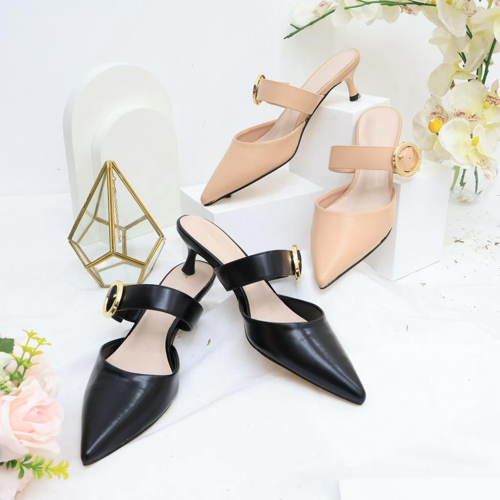 [ NEW ] Sepatu Wanita C*K  490 - SNR Heels 4,5cm