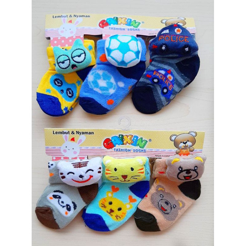 kaos kaki BONEKA LUCU isi 3 PASANG MOTIF LUCU