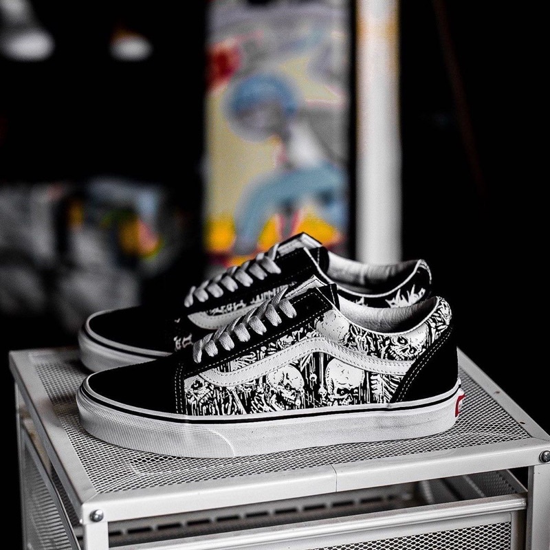 OLDSKOOL FORGOTTEN BONES BLACK/WHITE ORIGINAL 100%