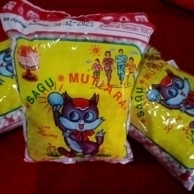 

Sagu Mutiara cap kucing 100 gr