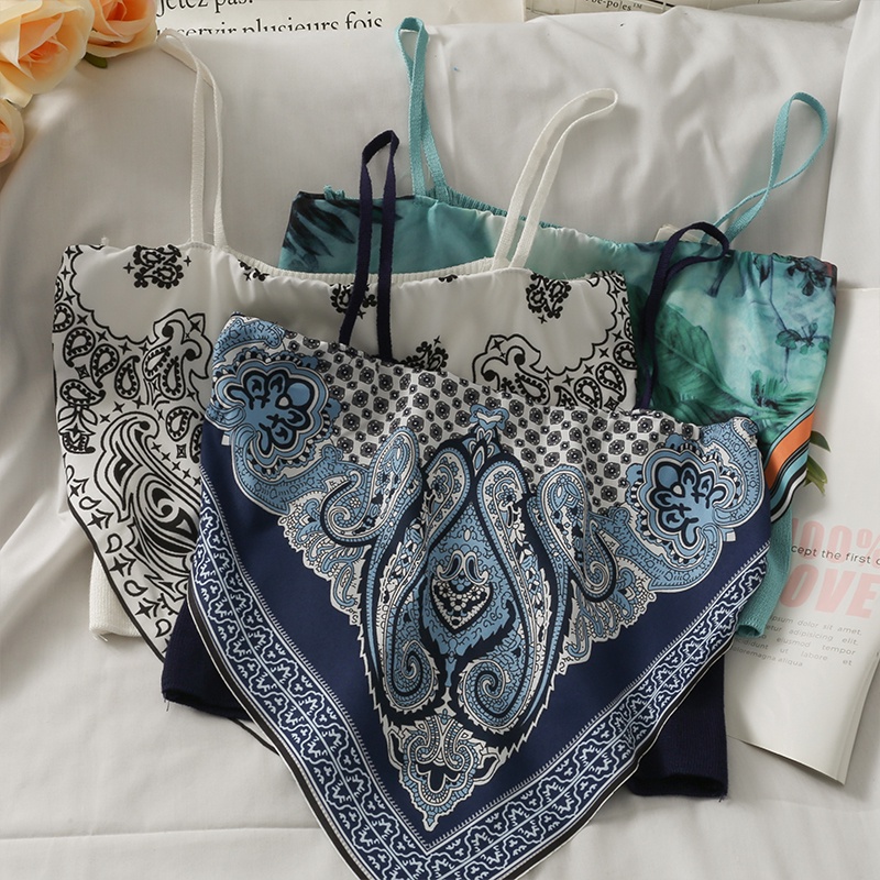 Satin Wanita Dasi Kembali Simpul Tali Spaghetti Tank Top Tabung Tak Berlengan-8