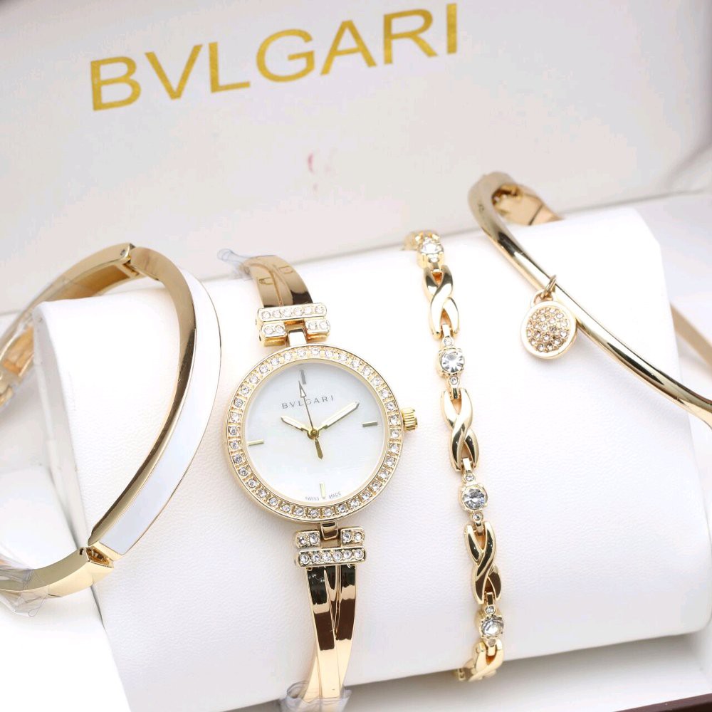 Jam Tangan Wanita Bvlgari Paket Gelang Mewah