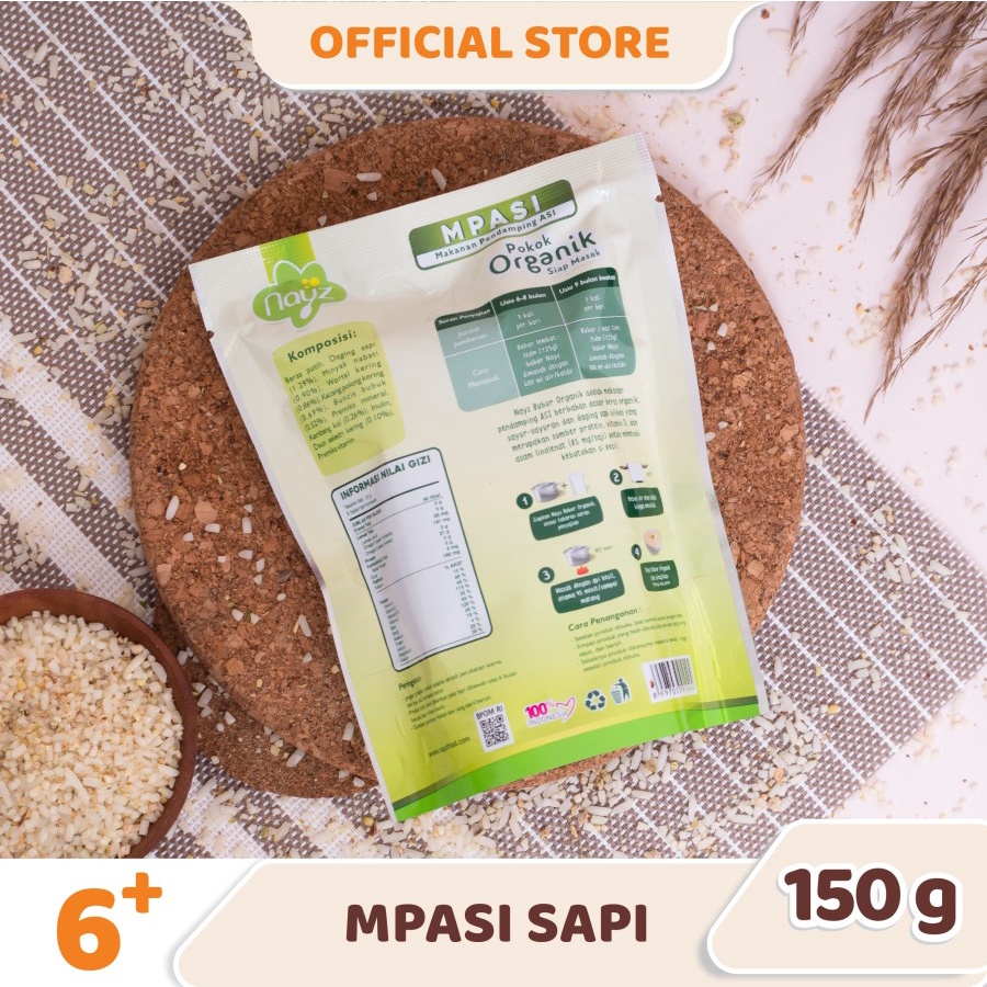 Nayz - MPASI Pokok Organik Siap Masak Rasa SAPI 150g