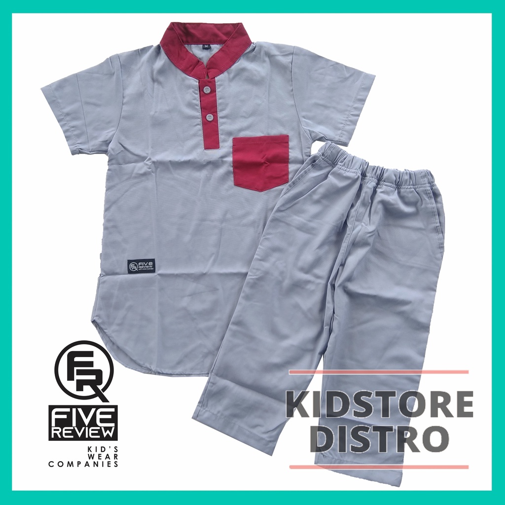 Setelan Koko Kurta Anak Distro Five Review Bahan Cotton Oxford / Stelan Koko Kurta Anak Branded