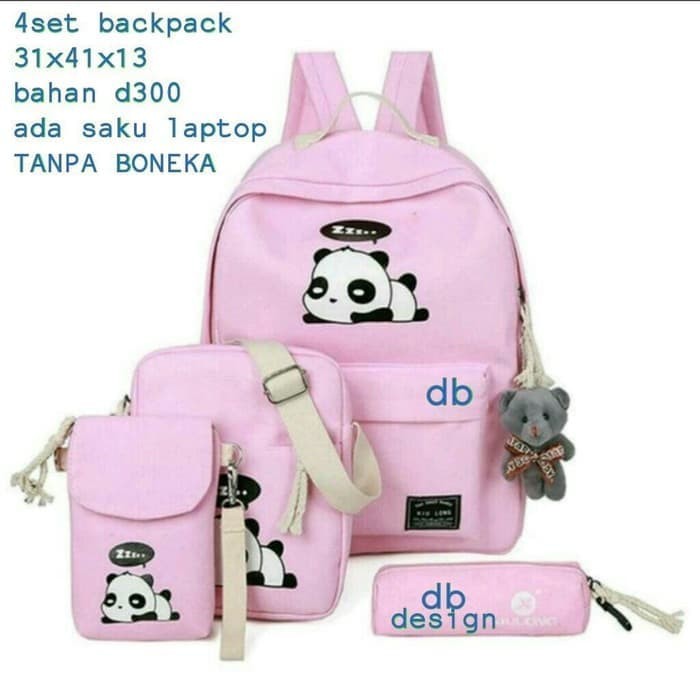 Tas Sekolah Anak Laki-Laki Branded - Catenzo Junior Crz 208 KL843  Backpack Sd Perempuan 4In1 Panda