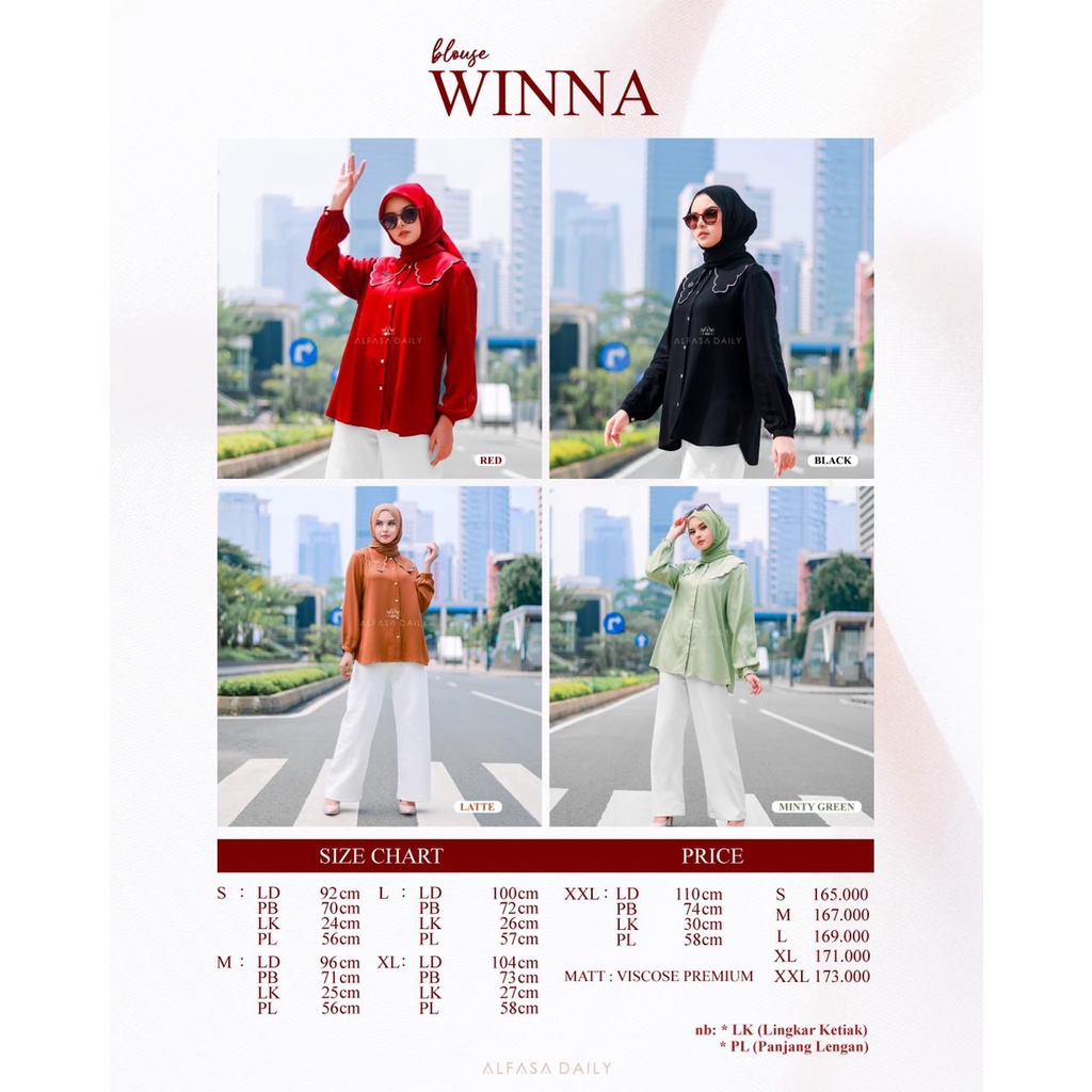 Winna Blouse || Brand Alfasa || Alfasa outfit || Alfasa daily || Atasan wanita