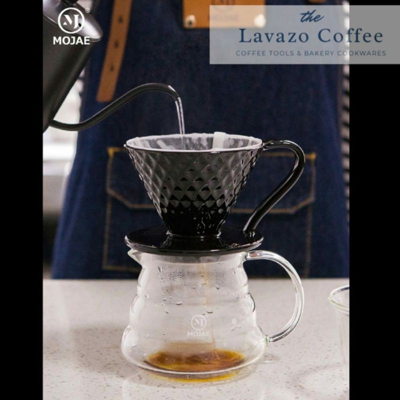 Jual MOJAE V60 Ceramic Coffee Dripper Diamond Pattern Dripper Keramik Kopi V60 Manual