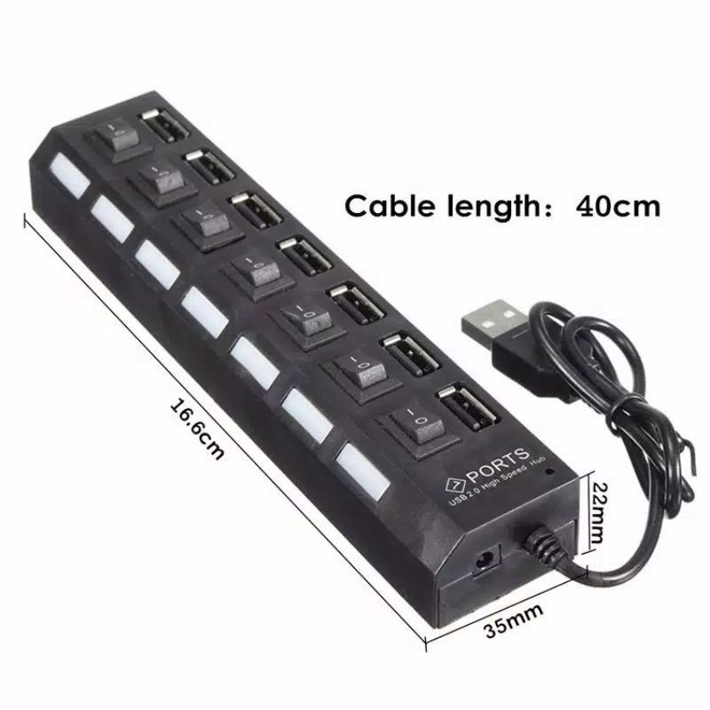 Usb Hub 7 Port  7port LED switch on off /  Usb Hub 4 Port 2.0 Murah Meriah