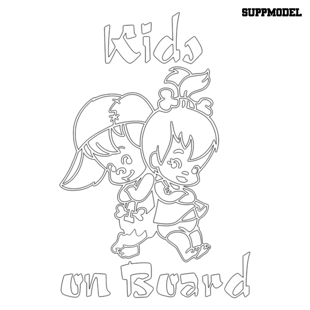 Stiker Decal Motif Tulisan Kids on Board Ukuran 12.5x19cm Untuk Dekorasi Jendela / Body Mobil