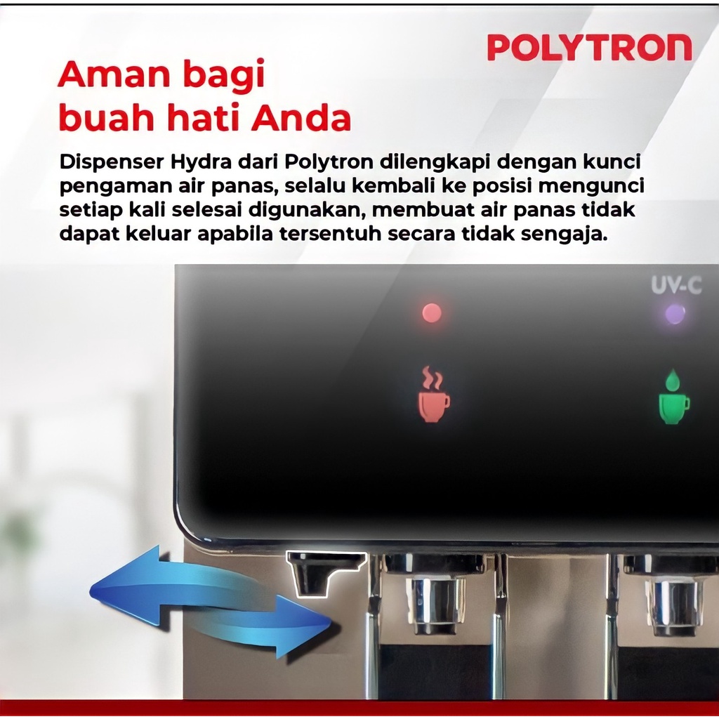 Polytron Dispenser Galon Bawah Hydra dengan UV PWC 778XUV - Hitam