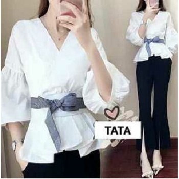 GH - KIMONO TATA PUTIH POLOS / BLOUSE WANITA WARNA PUTIH / BAJU ATASAN BLUS MURAH / BLUS KIMONO MODE