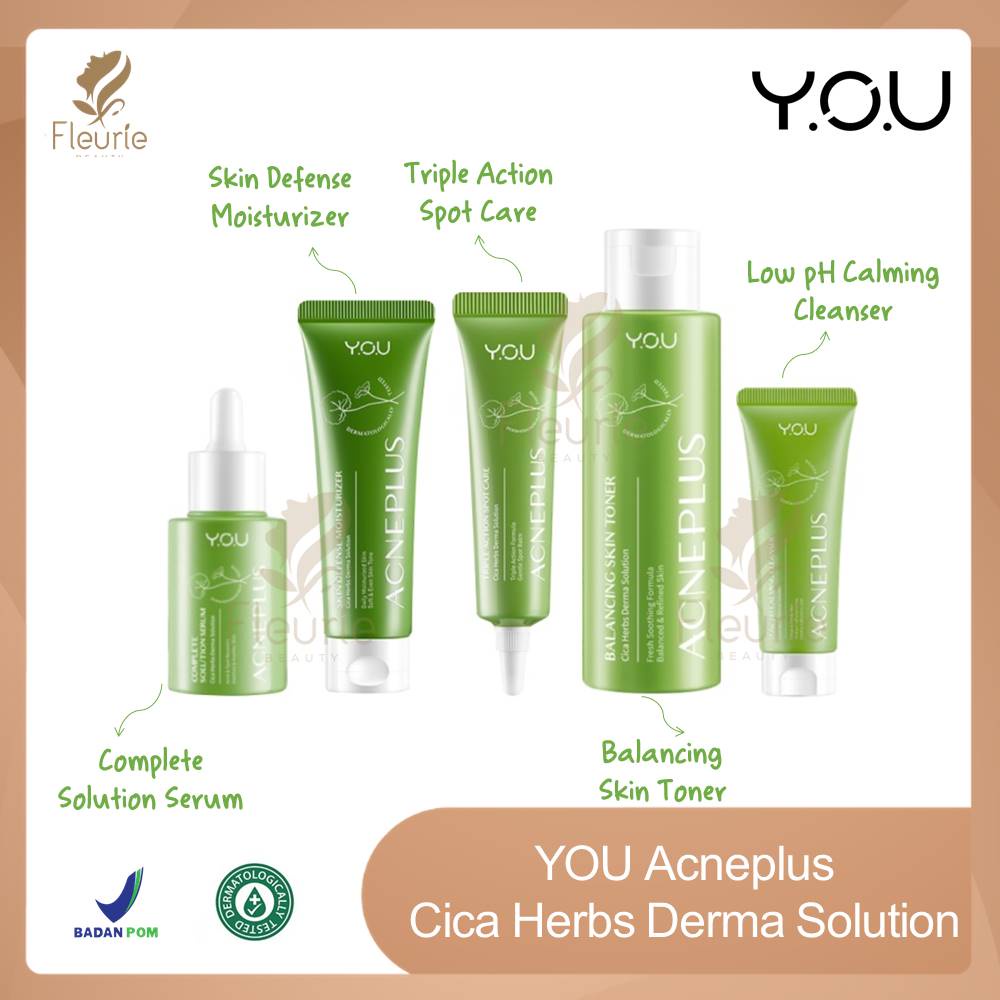 YOU Acneplus Cica Herbs Derma Solution - Moisturizer / Toner / Serum / Spot Care Original BPOM