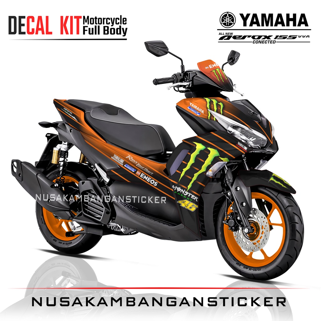 Stiker  All New Aerox Connected 155 Livery Moto GP Oren 04