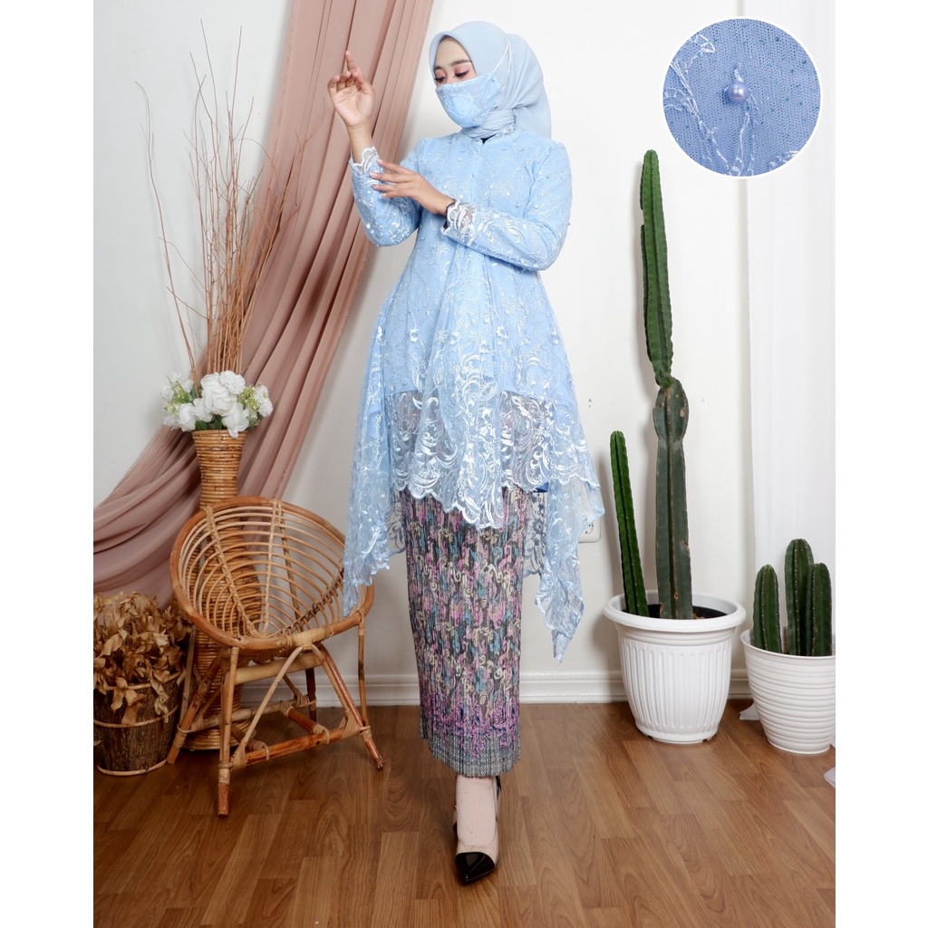 Permata Olshop / Kebaya Tunik Mauri JN / Kebaya Brukat Wisuda / Kebaya Busui Modern