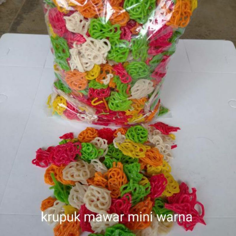 1kg Kerupuk Mawar Warna Warni 1 kg Krupuk