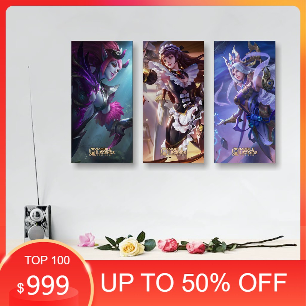 Poster Kayu Hiasan Dinding 15x30 Mobile Legends Selena