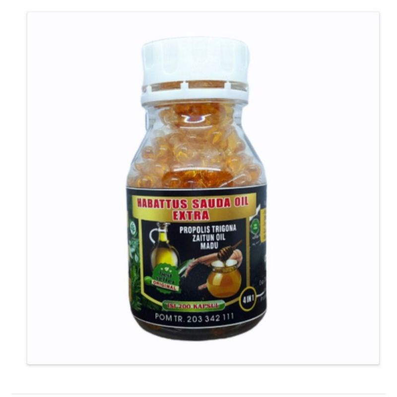 HABATUSSAUDA OIL  EXTRA  PROPOLIS  TRIGONA 200 KAPSUL/MENJAGA KESEHATAN/MENINGKATKAN IMUN/MENGEBALKAN TUBUH