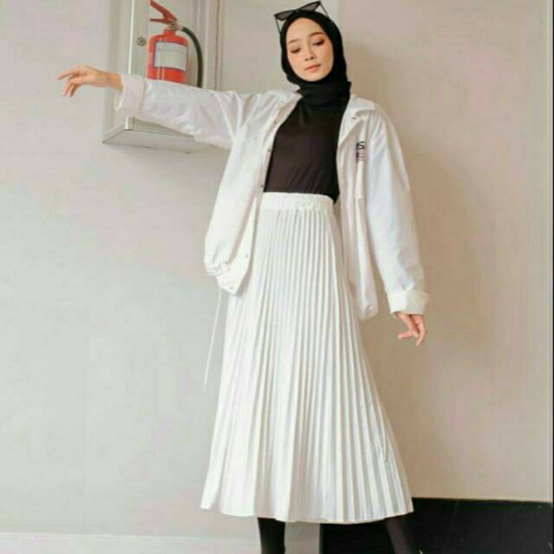 ROK PLISKET KLOK LIPATAN BESAR / ROK PLISKET MODEL PREMIUM