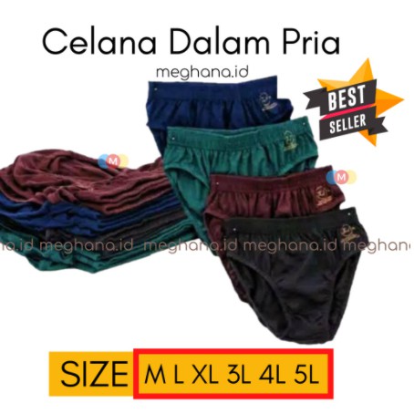 CELANA DALAM PRIA LEMBARAN SIZE  M L XL 3L 4L 5L-ALEXAGROSIR