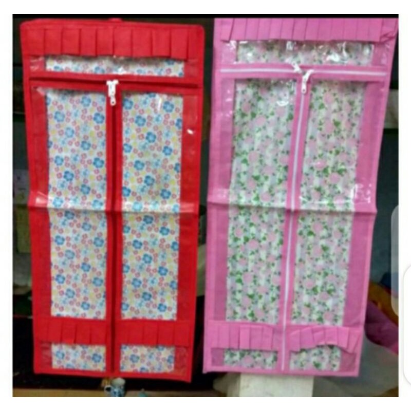 Rak jilbab gantung jumbo tebal premium motif bunga