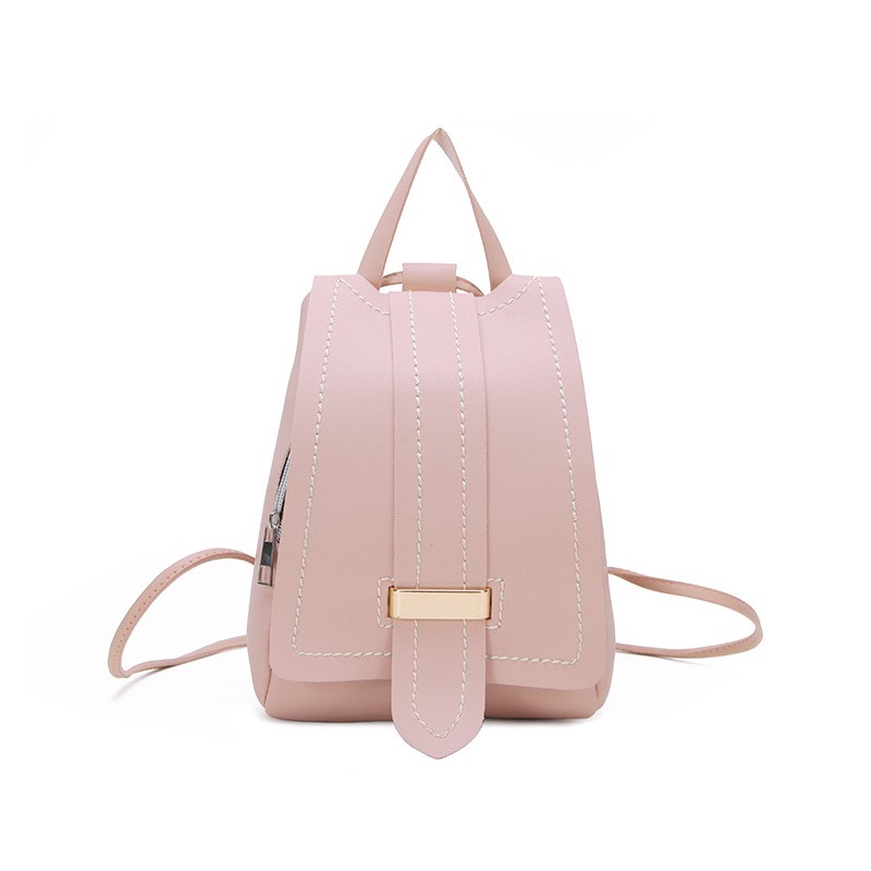 Fashion Women Soft Premium Bag Backpack Zipper PU Leather Backpack Multifungsi Tas Wanita