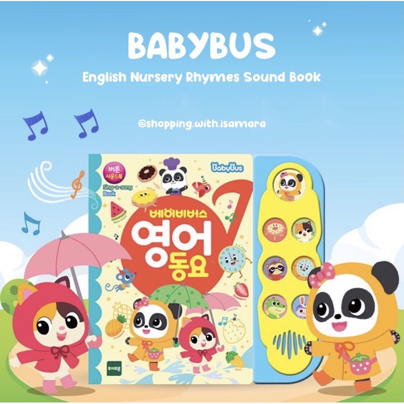 Babybus Melody Nursery Rhimes Sound Book / Buku Anak Baby bus Soundbook