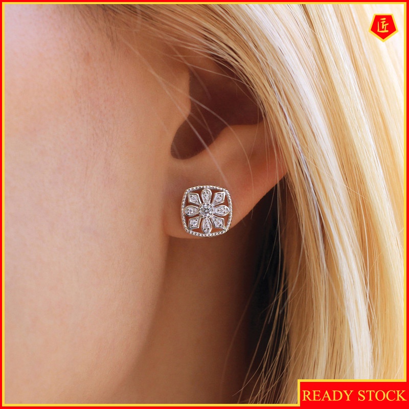 [Ready Stock]New Personalized Women's Micro-Inlaid Flower Stud Earrings