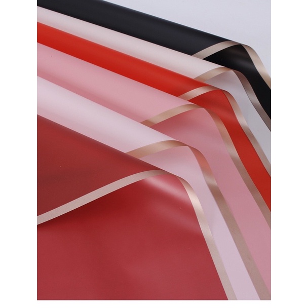 (1 pak isi 20; 58x58 cm) KERTAS BUKET BUNGA LIST ROSEGOLD| CELLOPHANE | WRAPPING PAPER | BUKET BUNGA