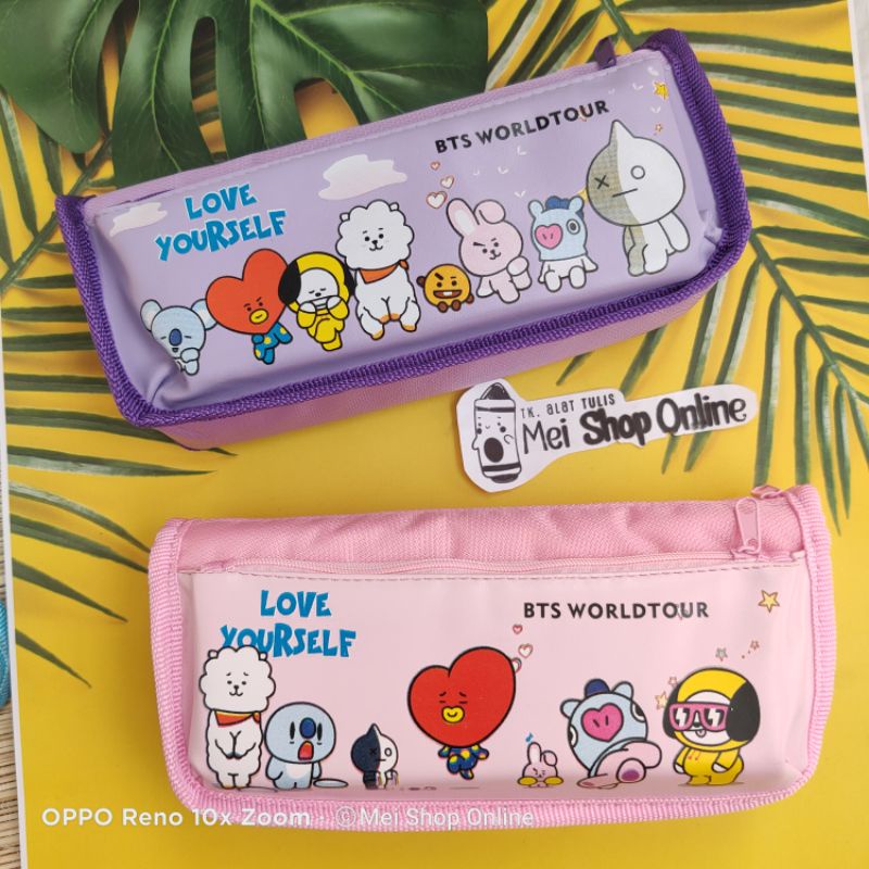 

Tempat Pensil BTS BT21 Sleting 2 Kantong Lucu