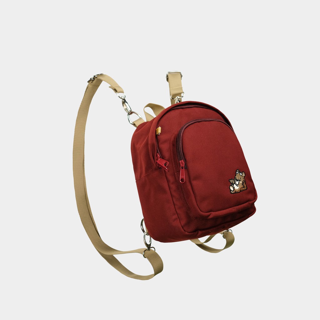CRSL Frank Bag | Choose Characters | Mini Ransel 3 in 1-Choco | Maroon
