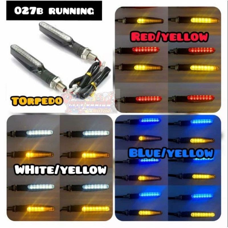 Lampu LED sein Running sen 2 warna senja sein model moge waterproof RX KING CB Tiger Vixion Vario