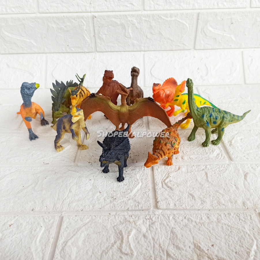 Mainan Anak Hewan Karet Dinosaurus Dino Animal Trex Dimetrodon Brontosaurus