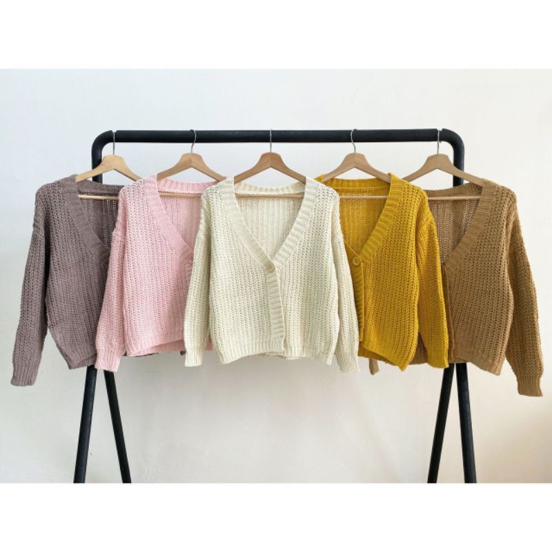 Min-ji Single Button Real Knit Cardigan 3677