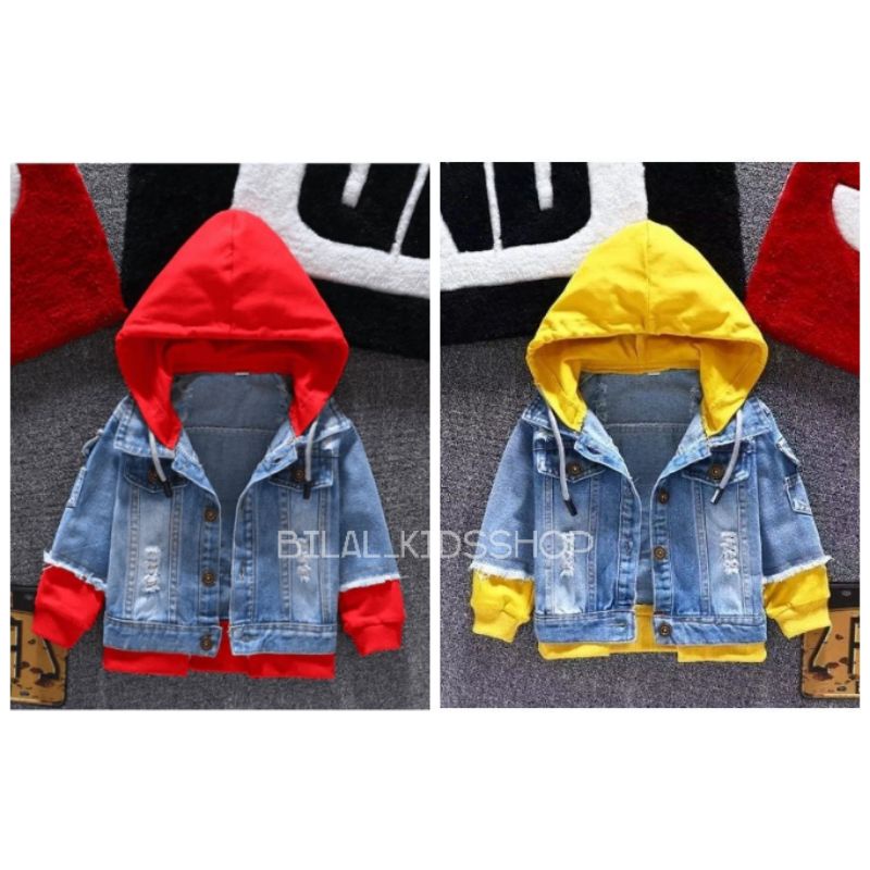 JAKET  JEANS HOODIE ANAK UNISEX 1-10th