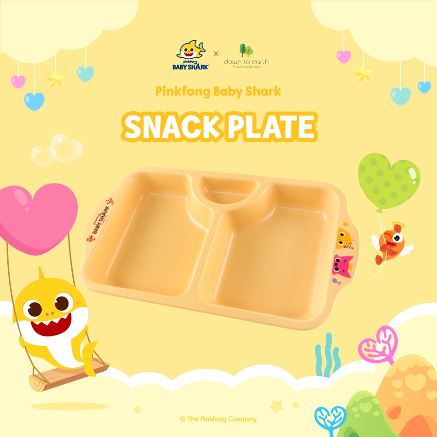 DOWN TO EARTH PINKFONG CORN BASED SNACK PLATE Piring Makan Bayi