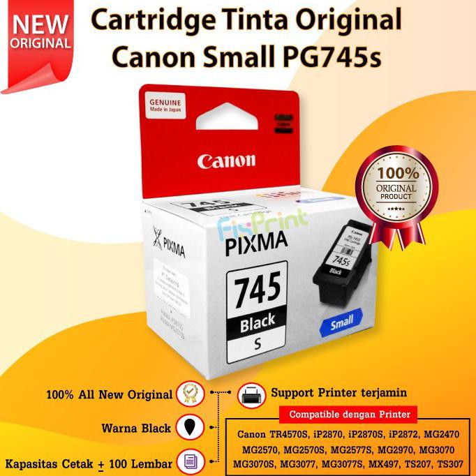 CARTRIDGE ORIGINAL SMALL CANON PG-745S PG745S 745S BLACK | PROMO
