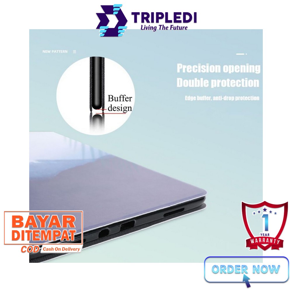 TRIPLEDI Case Keyboard Samsung Galaxy Tab S7 FE 5G 12.4 inch 2021 SM-T730 SM-T733 SM-T736B Keyboard Wireless Bluetooth Free Stylus Pen Flip Casing Leather Magnetic Buckle Folio Slim Book Cover Sarung Pelindung Tablet Android Protektif Shockproof-5