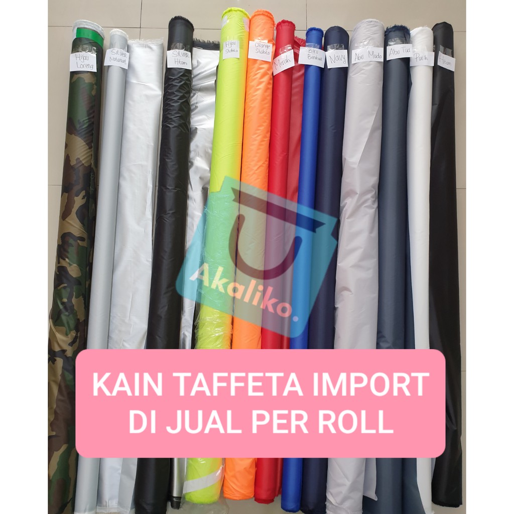 [ 210T PER ROLL ] Kain Parasut Taffeta Import Waterproof 210T Banyak Warna