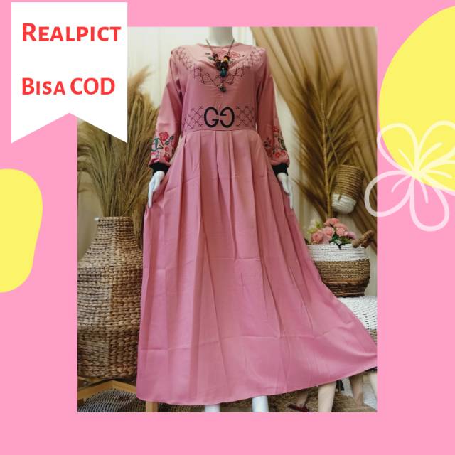 Gamis Gucci SHR | Gamis overall Gucci | Gamis set overall moscrepe